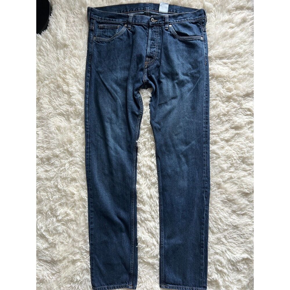 H&M Mens Size 36x34 Slim Tapered Regular Waist Dark Wash Jeans